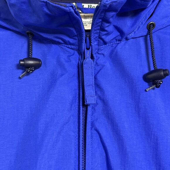 VINTAGE LL Bean Rain Jacket Mens Large Blue Full Zip Nylon Windbreaker Outdoors - Picture 3 of 14